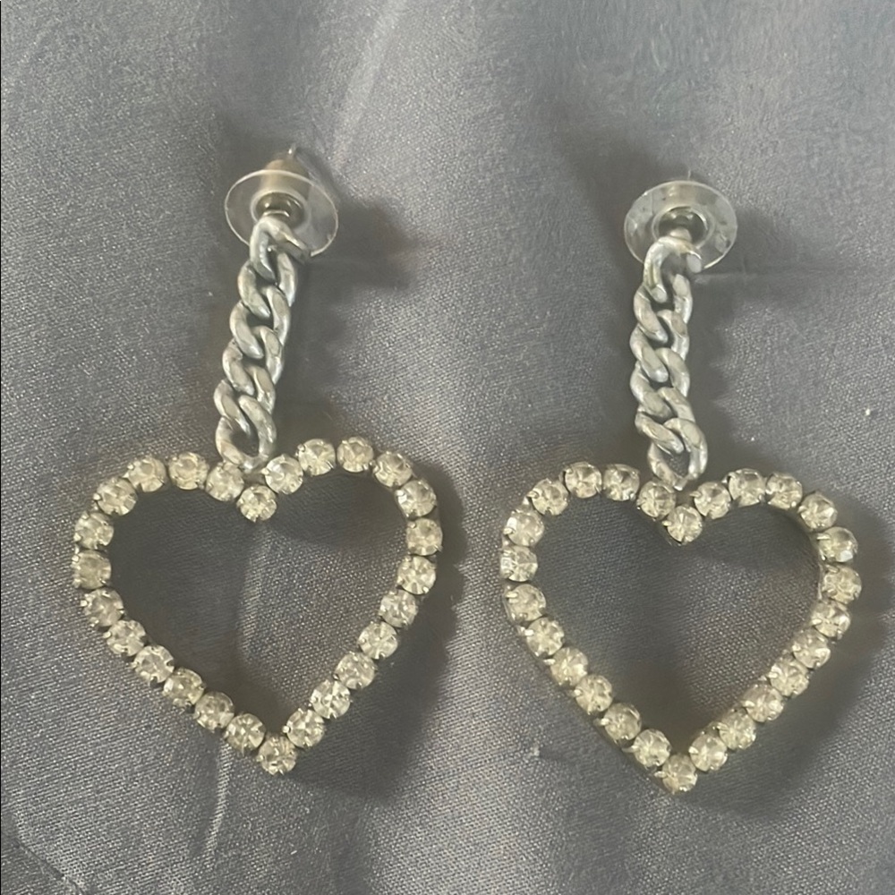 Dannijo silver heart earrings